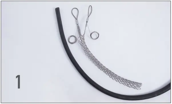 Select the appropriate size cable grip for the cable or wire.